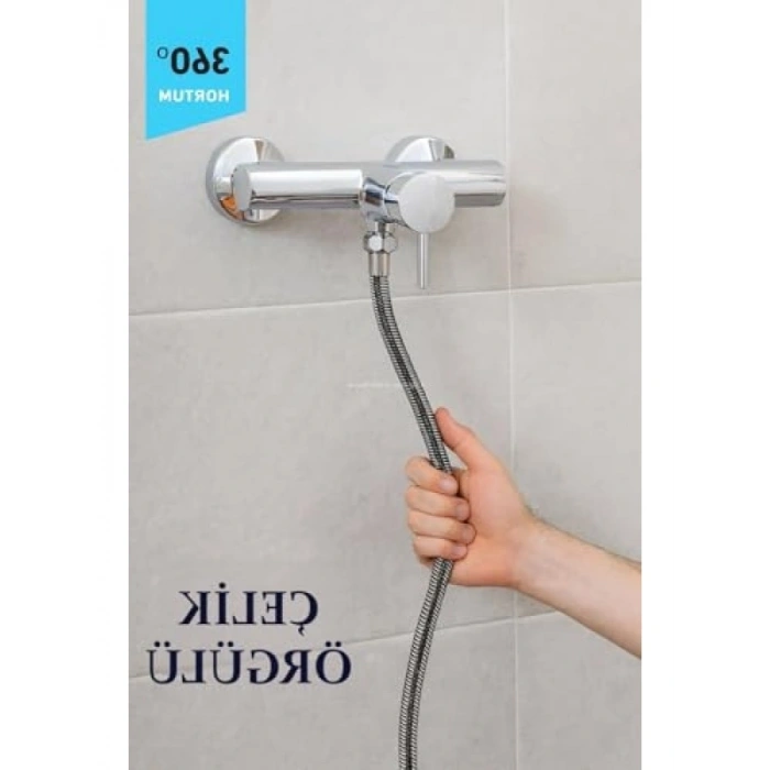 Esnek Paslanmaz Çelik Duş Hortumu, 360 Derece Dönme Özelliği, 1,5 m Uzunluk