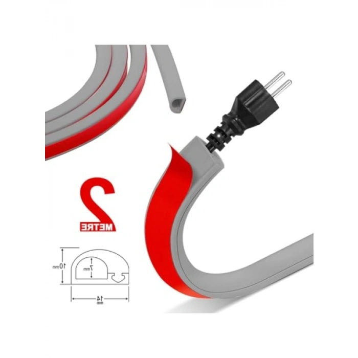 Esnek PVC Kablo Kanalı - Gri, 7mm Çap