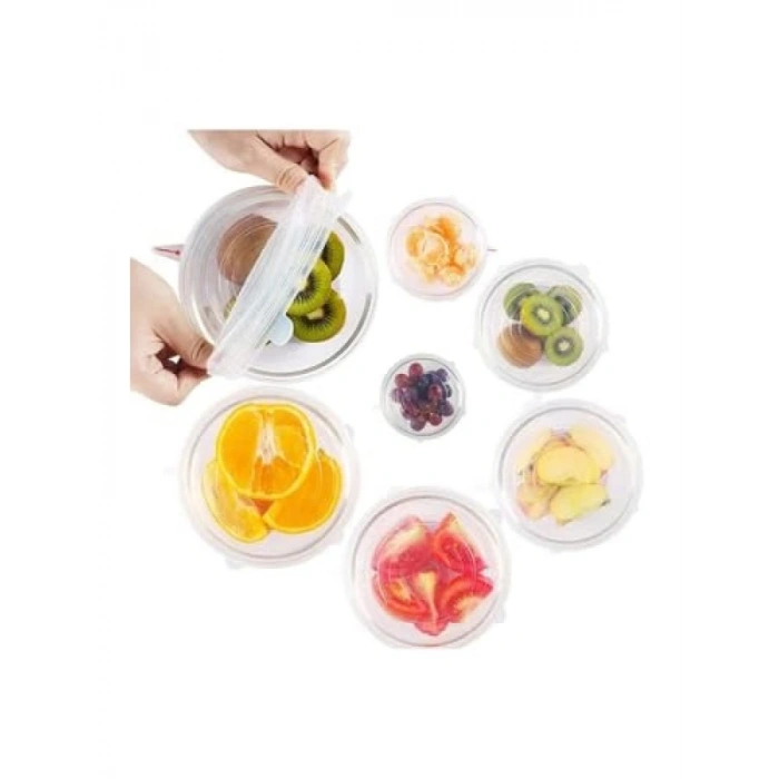 Esnek Silikon Gıda Saklama Kapak Seti, 6lı