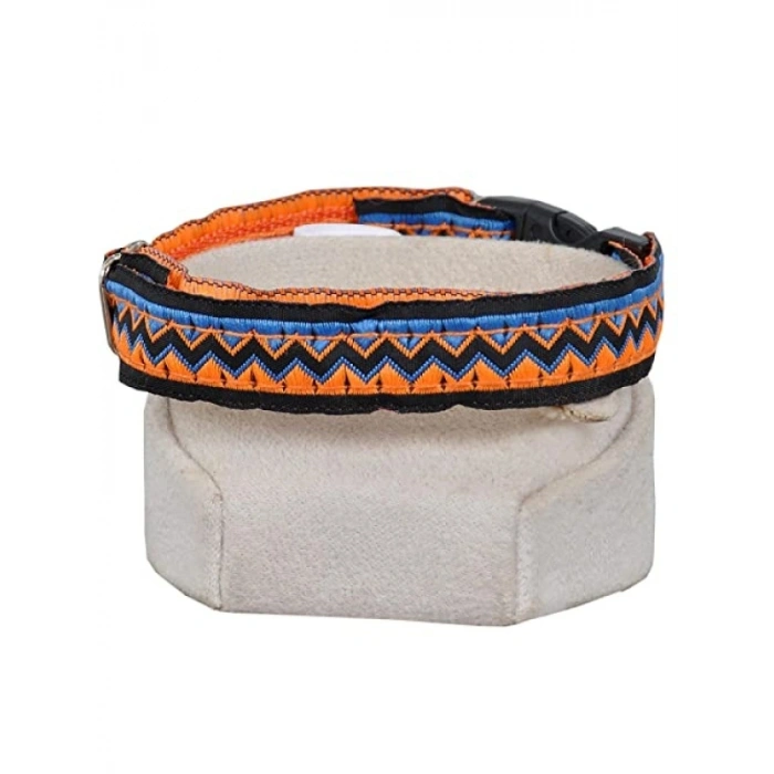 Etnik Desenli Ayarlanabilir Zilli Boyun Tasması