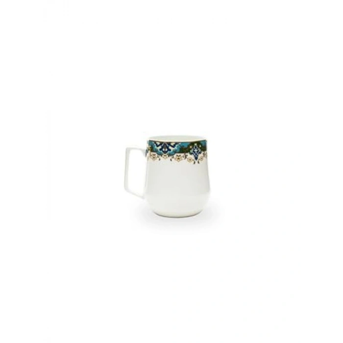 EVALIZA Çini Desenli Seramik Mug 350 ml Renkli Geleneksel