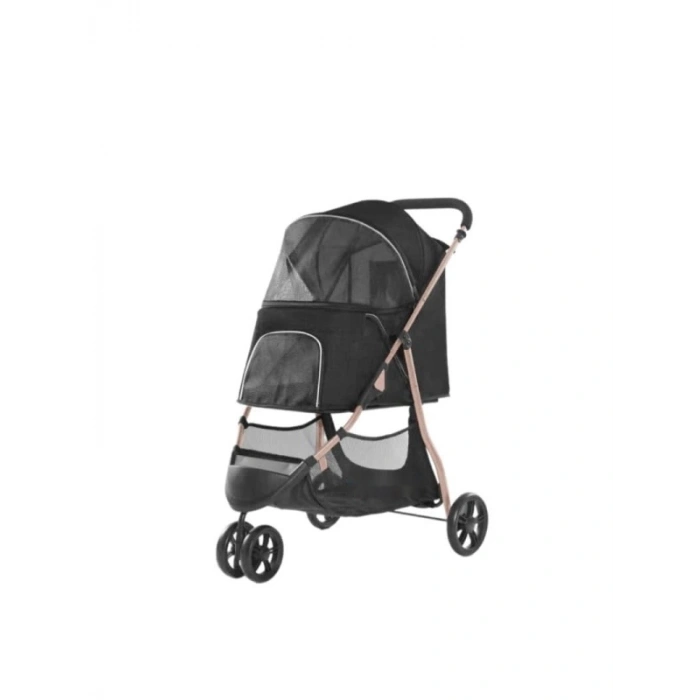 Evcil Hayvan Arabası - Siyah, 74.5 x 52.2 x 98 cm, Max 15 kg