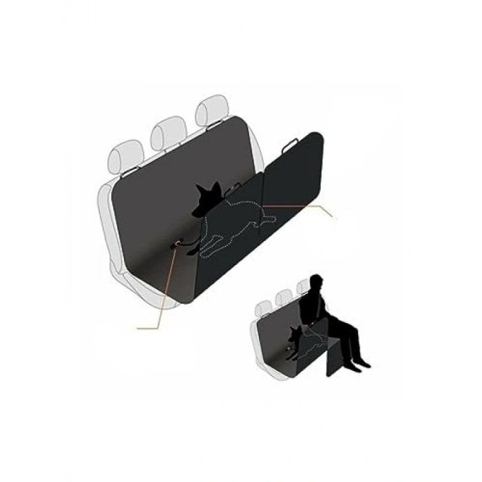 Evcil Hayvan Araç Koltuk Örtüsü - Su ve Kir Koruyucu (Siyah)