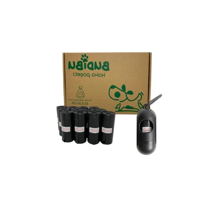 Evcil Hayvan Dışkı Poşeti, 12 Rulo (180 Poşet) Siyah Renk