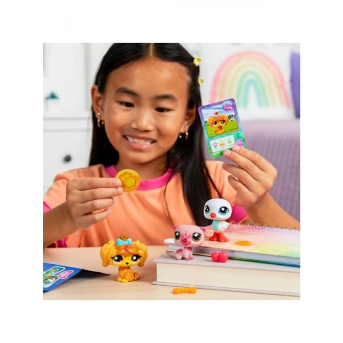 Evcil Hayvan Seti, 3 Figür, Aksesuar ve Koleksiyon Kartı