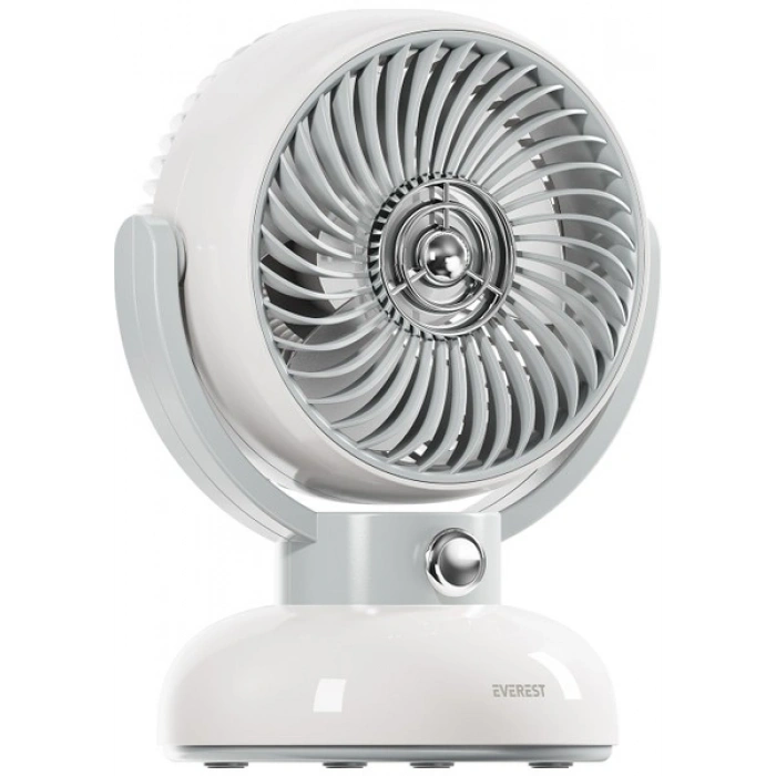 Everest EFN12 Krem 1200MAH 3 Hız Kademe LED Işıklı Retro Masaüstü USB Fan