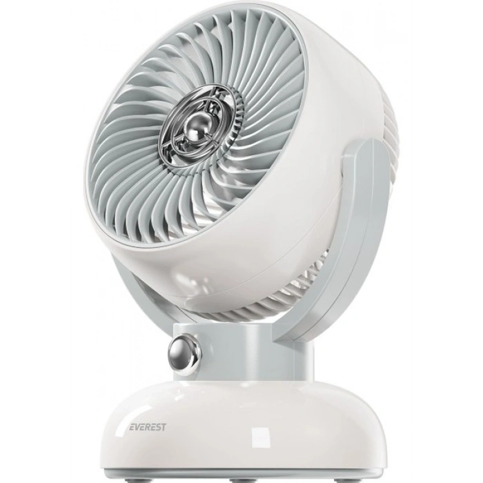 Everest EFN12 Krem 1200MAH 3 Hız Kademe LED Işıklı Retro Masaüstü USB Fan