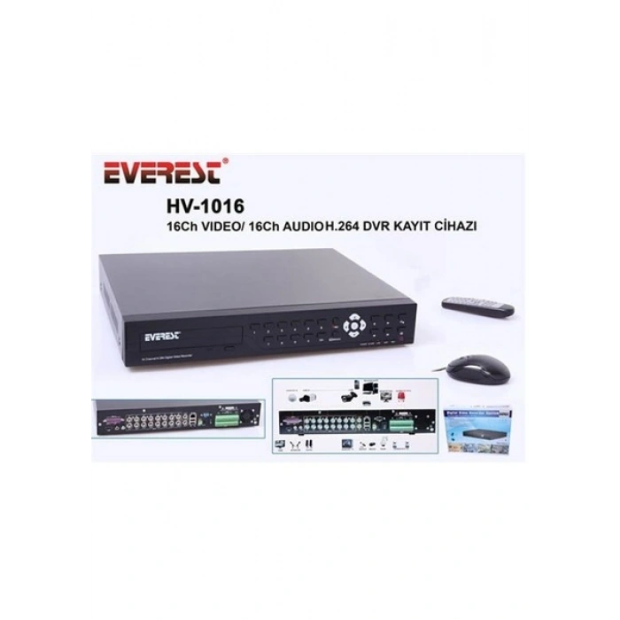 Everest HV-1016 16Ch Görüntü H.264 16Ch Ses DVR Kayıt Cihazı