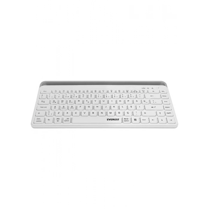Everest KB-BT66 Beyaz 2.4g+Bt1+Bt2 Üçü Bir Arada 3 In 1 Q Kablosuz Klavye