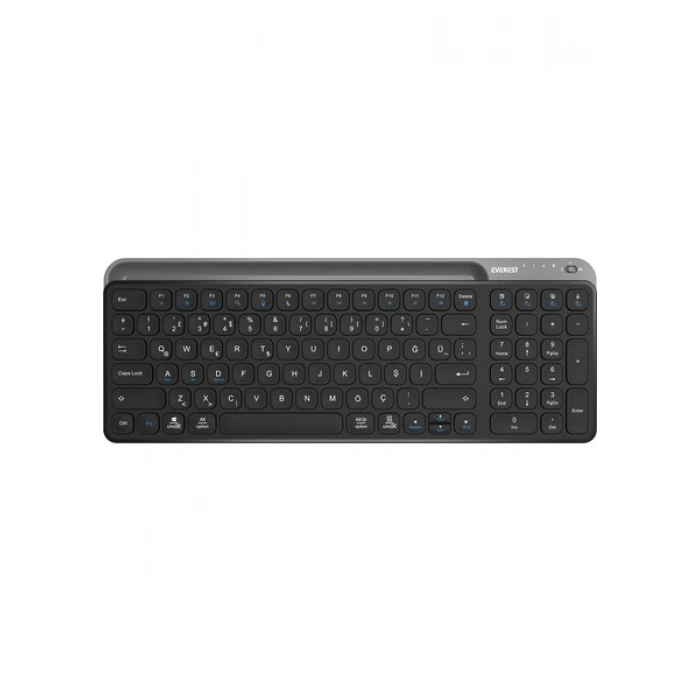 Everest KB-BT90 Siyah/gri Bluetooth+ 2.4ghz Telefon Tablet Standlı Şarjlı Q Mac/win/android/ıos Uyumlu Kablosuz Klavye