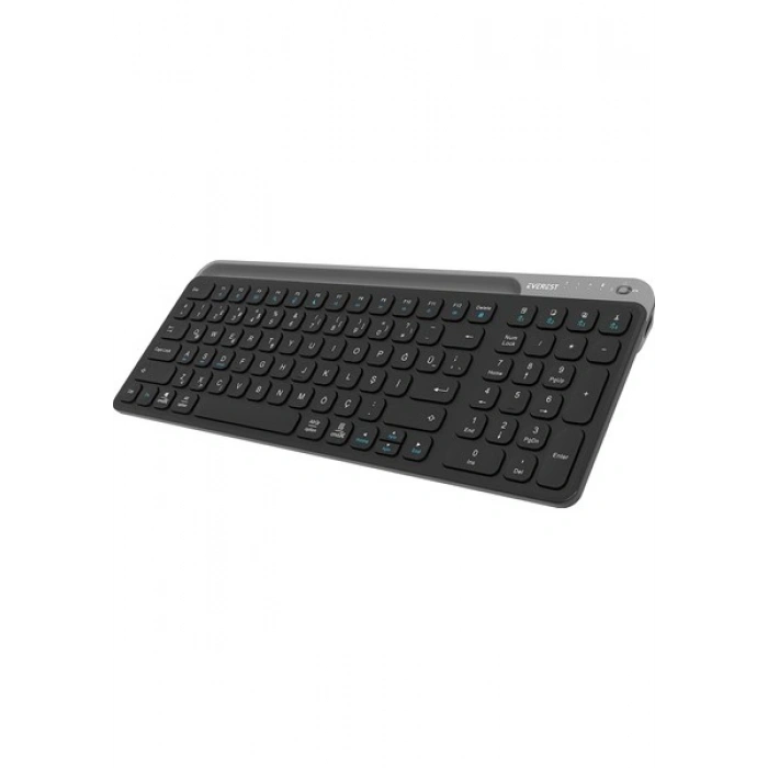 Everest KB-BT90 Siyah/gri Bluetooth+ 2.4ghz Telefon Tablet Standlı Şarjlı Q Mac/win/android/ıos Uyumlu Kablosuz Klavye