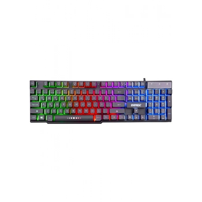 Everest KB-X88 Siyah USB Mekanik Hisli Gökkuşağı Aydın. Q Oyuncu Klavyesi