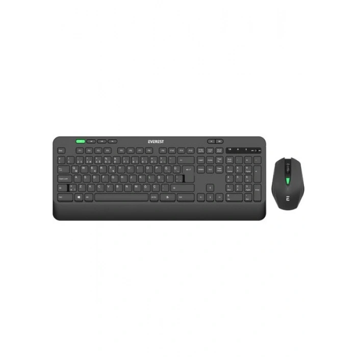 Everest KM-2620 Siyah USB Sessiz Switch Ince Kablosuz Q Multimedia Klavye + Mouse Set