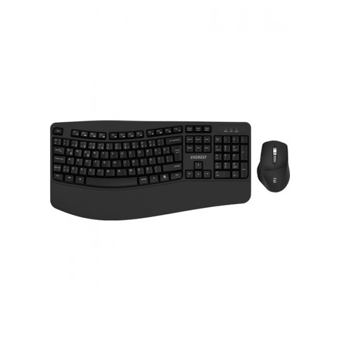 Everest KM-35 Comfy Siyah Kablosuz Ergonomik Q Multimedia Klavye + Mouse Set