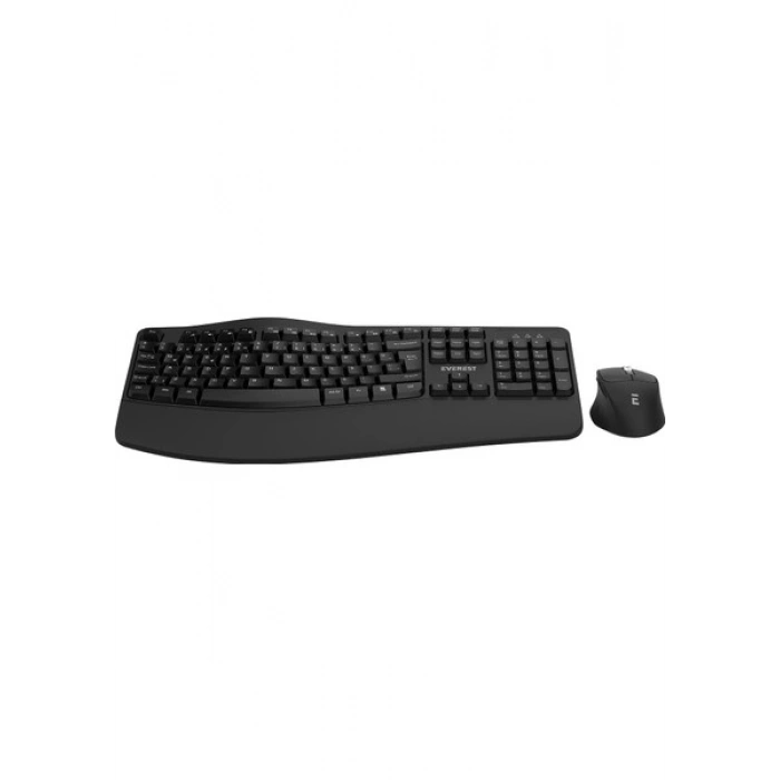 Everest KM-35 Comfy Siyah Kablosuz Ergonomik Q Multimedia Klavye + Mouse Set