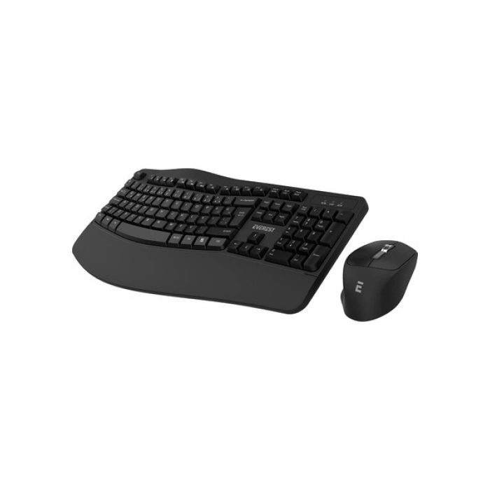 Everest KM-35 Comfy Siyah Kablosuz Ergonomik Q Multimedia Klavye + Mouse Set