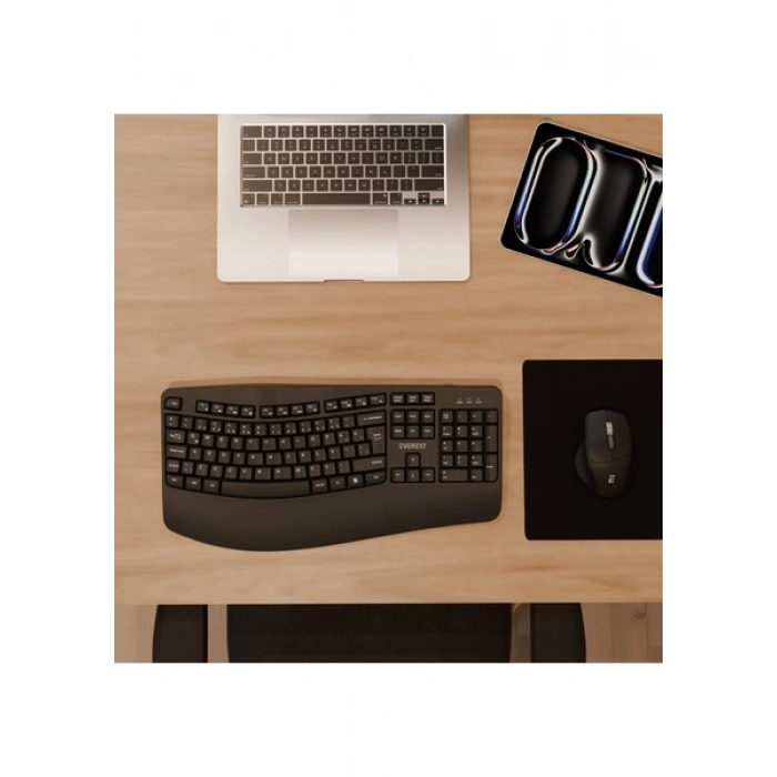 Everest KM-35 Comfy Siyah Kablosuz Ergonomik Q Multimedia Klavye + Mouse Set