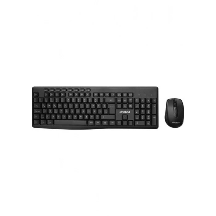 Everest KM-719 Siyah Ikisi Bir Arada 2 In 1 Kablosuz Q Multimedia Klavye + Mouse Set