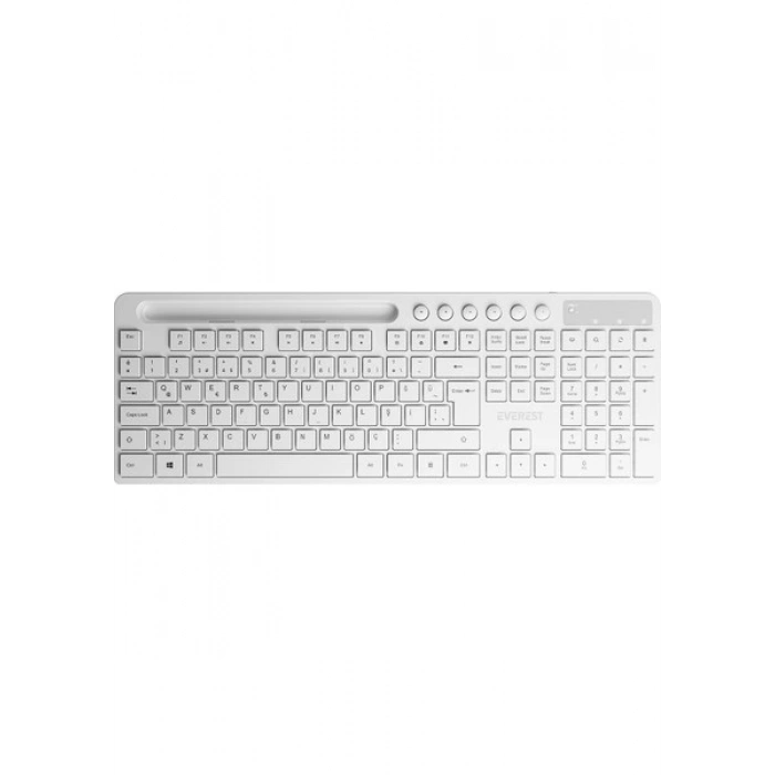 Everest KM-730 Beyaz Kablosuz Q Multimedia Klavye + Mouse Set