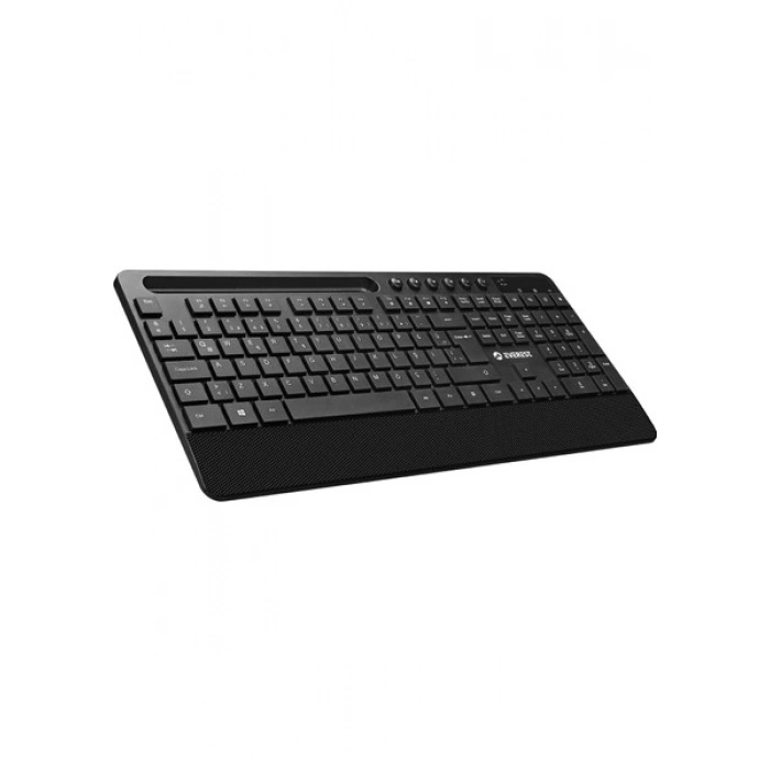 Everest KM-9676 Siyah Multimedya Tablet-Telefon Standlı Klavye + Mouse Set