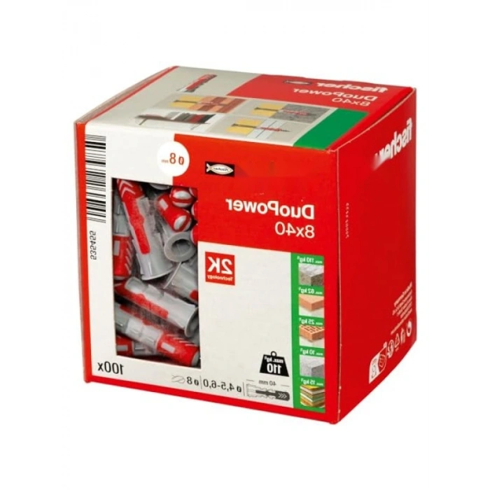 Evrensel 8 x 40 Dübel Seti, 100 Adet