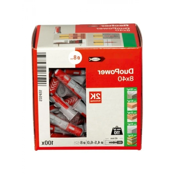 Evrensel 8 x 40 Dübel Seti, 100 Adet