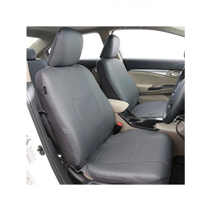 Evrensel Araba Koltuğu Kılıfı - Gri Suni Deri