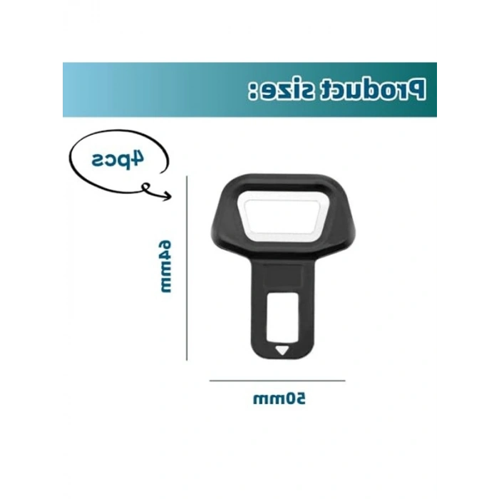 Evrensel Araç Emniyet Kemeri Klipsi, 4 Paket Set