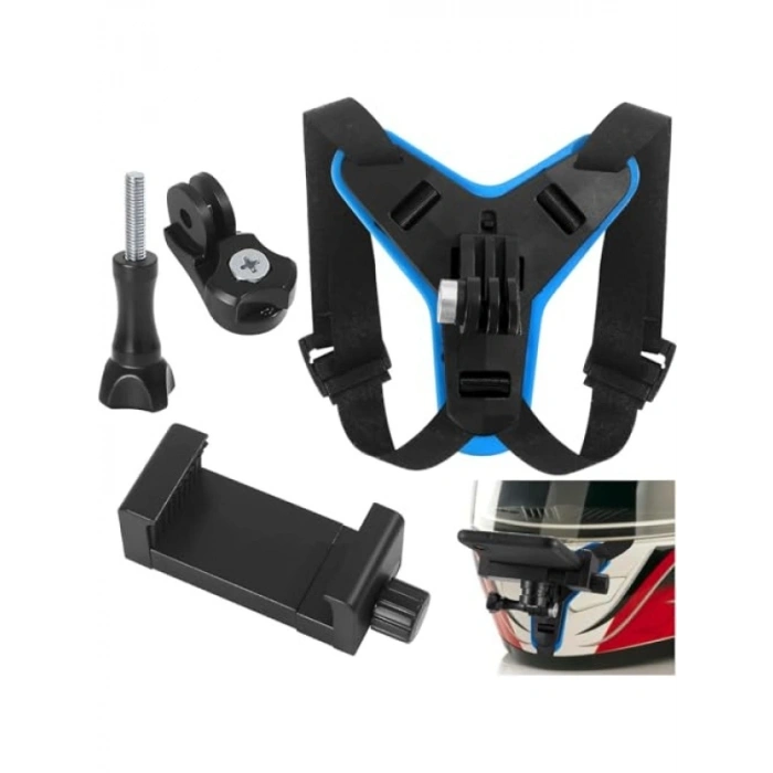 Evrensel Bluetooth Kumandalı Aksiyon Kamera ve Telefon Kask Tutucu