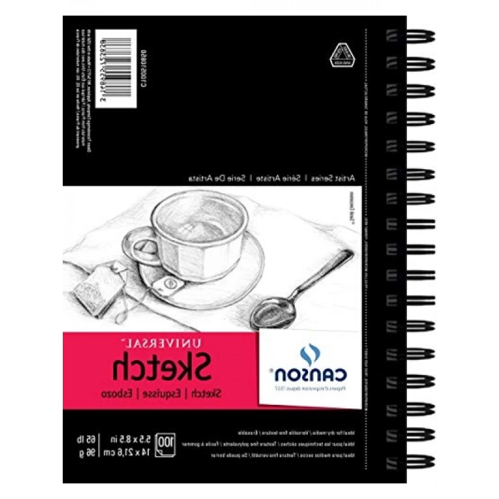 Evrensel Eskiz Defteri, 14 cm x 21,6 cm Yandan Tel Bağlamalı