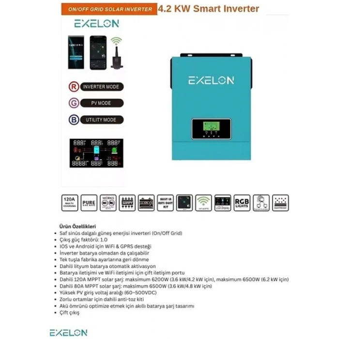 Exelon 4.2 Kw 24V Akıllı Inverter Mppt (400VDC)