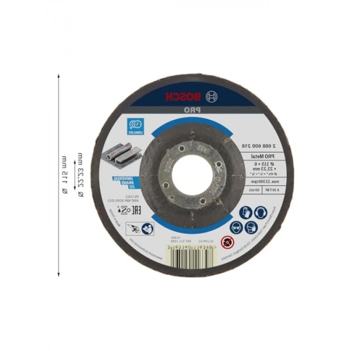 Expert Serisi Metal Taşlama Diski, 115 x 6 mm