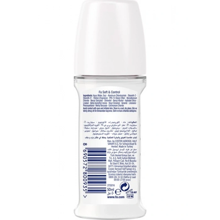 Fa Kadın Soft & Control Roll-On 50 Ml Yasemin Kokulu 1 Adet