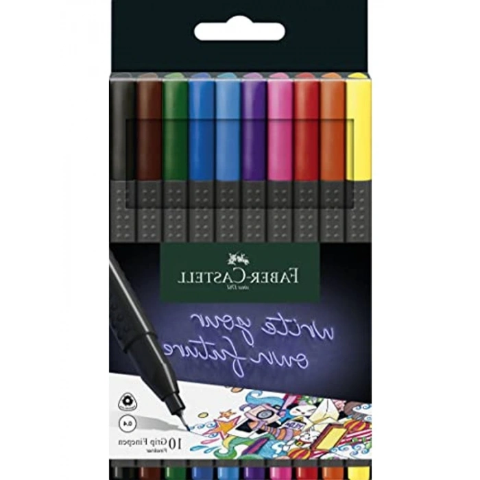 10lu Set halinde 0.4 mm Kalem, Faber-Castell Grip Finepen Kalitesi