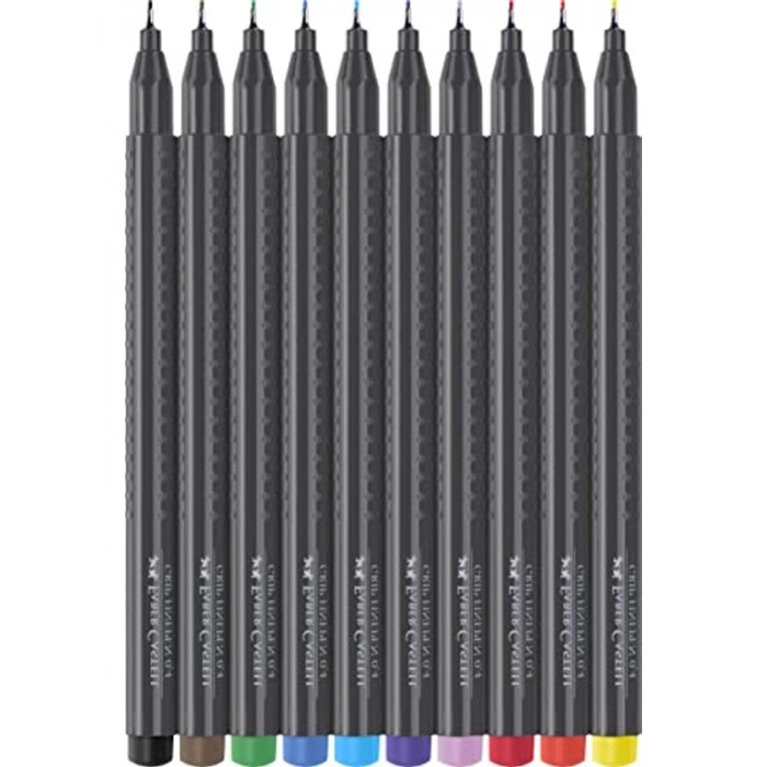 10lu Set halinde 0.4 mm Kalem, Faber-Castell Grip Finepen Kalitesi