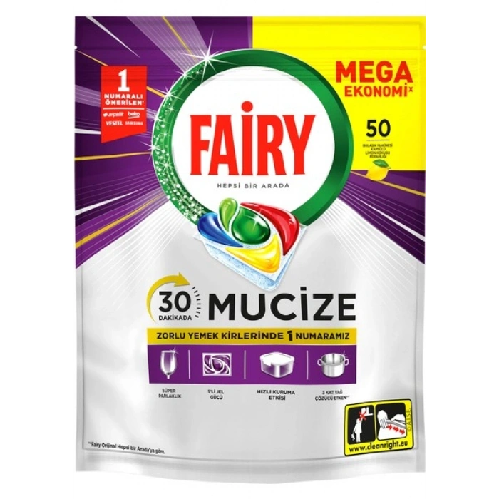 Fairy Mucize Bulaşık Makinesi Deterjanı Kapsülü/tableti 50 Yıkama