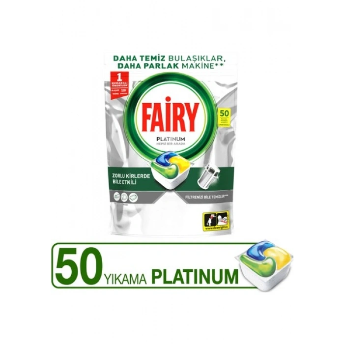 Fairy Platinum Bulaşık Makinesi Deterjanı Kapsülü/ tableti 50 Yıkama
