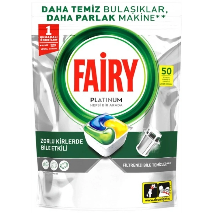 Fairy Platinum Bulaşık Makinesi Deterjanı Kapsülü/ tableti 50 Yıkama