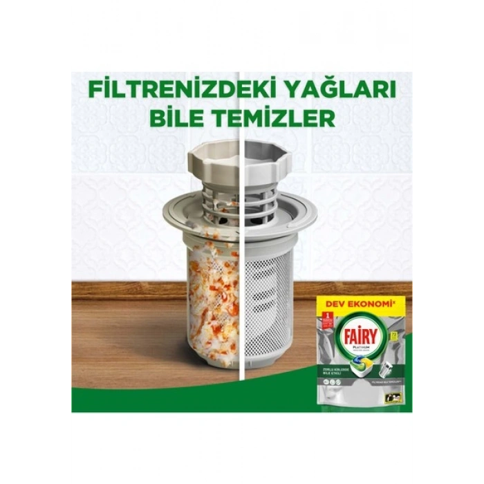 Fairy Platinum Bulaşık Makinesi Deterjanı Tableti / Kapsülü Limon Kokulu 72 Yıkama