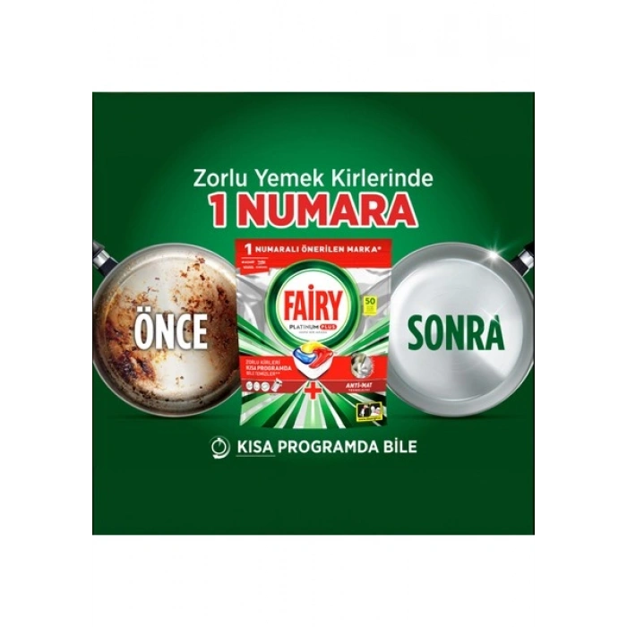 Fairy Platinum Plus Bulaşık Makinesi Deterjanı Kapsülü / Tableti; 50 Yıkama Limon Kokulu
