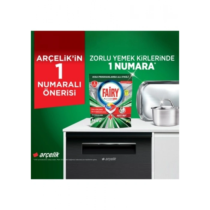 Fairy Platinum Plus Bulaşık Makinesi Deterjanı Kapsülü / Tableti; 50 Yıkama Limon Kokulu