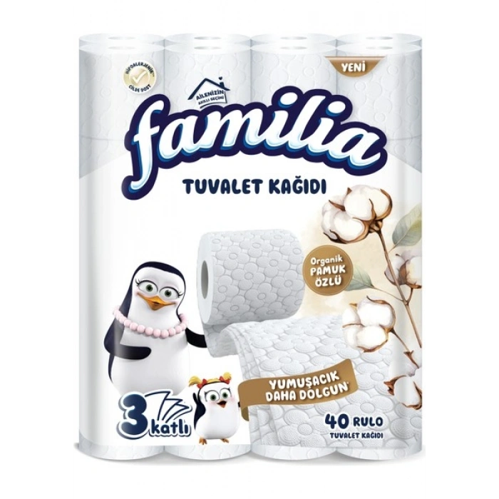Familia Organik Pamuk Özlü Tuvalet Kağıdı 40 Rulo
