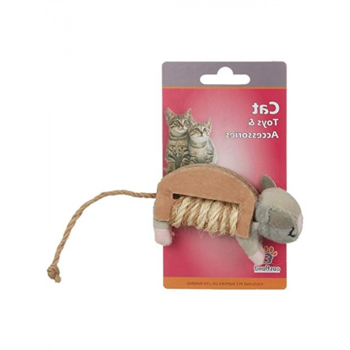 Fare Şekilli Peluş Kedi Oyuncağı, 10 x 6 cm Boyutunda