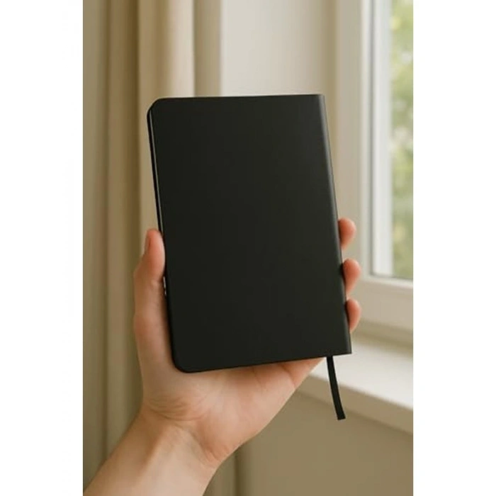 Fark Tanıtım Defter, Noktalı Defter, Termo Deri Kapaklı Noktalı Defter, 128 Yaprak A5 Defter, Ofis ve Kırtasiye, Plan, Notebook (Siyah)