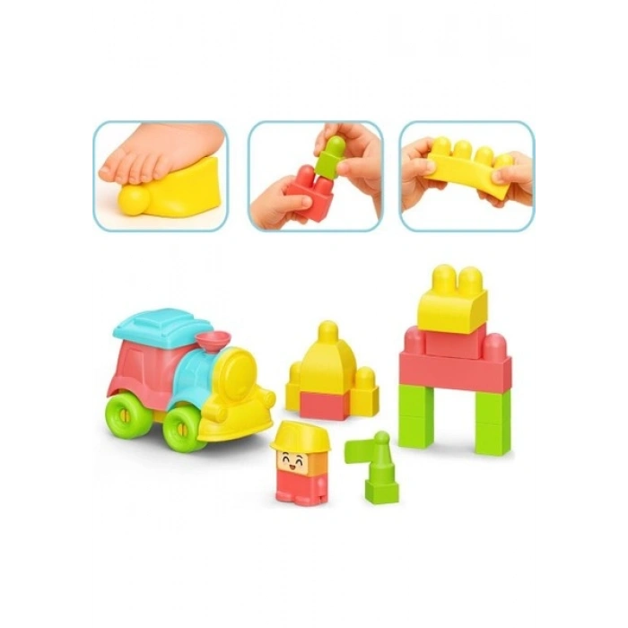 Fen Toys 04122 Yumuşak Bloki Bloklar Tren Set 24 Parça