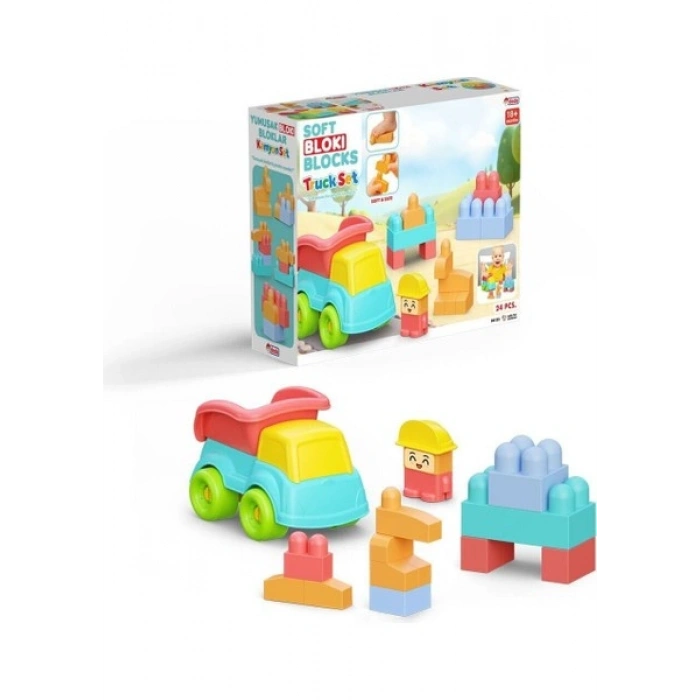 Fen Toys 04123 Yumuşak Bloki Bloklar Kamyon Set 24 Parça