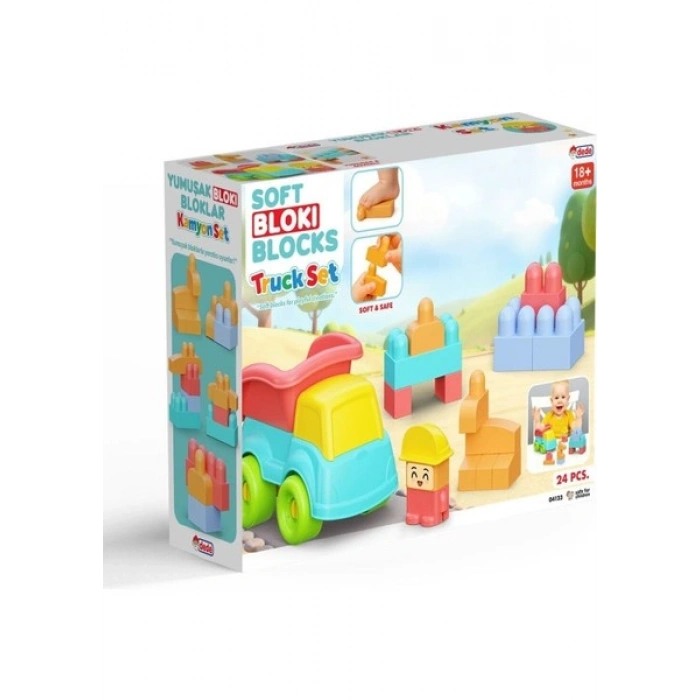 Fen Toys 04123 Yumuşak Bloki Bloklar Kamyon Set 24 Parça