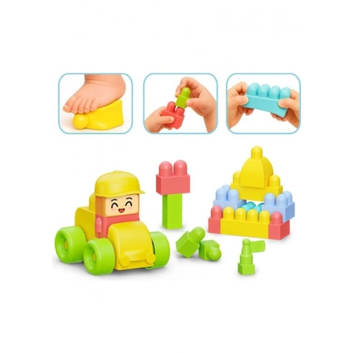 Fen Toys 04128 Yumuşak Bloki Blokları Araba Set 24 Parça