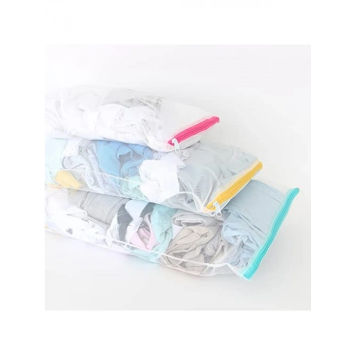 Fermuarlı Çamaşır Yıkama Filesi Seti, 3lü