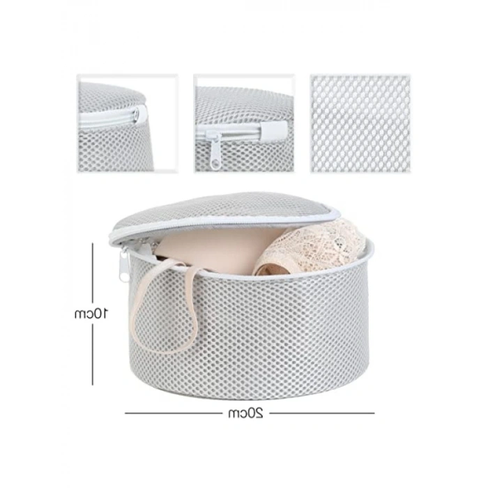 Fermuarlı İç Çamaşırı Yıkama Filesi - 20 x 10 cm Gri